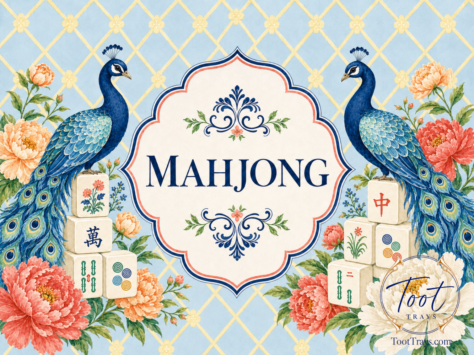 Peacock Mahjong- Blue
